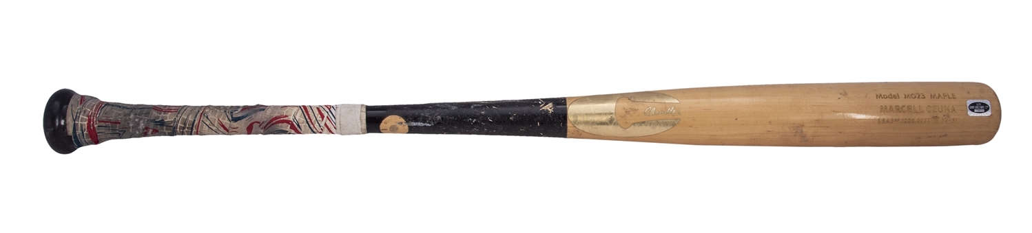 2018 Marcell Ozuna Game Used Chandler Pro Model MO23 Bat (PSA/DNA GU 8)